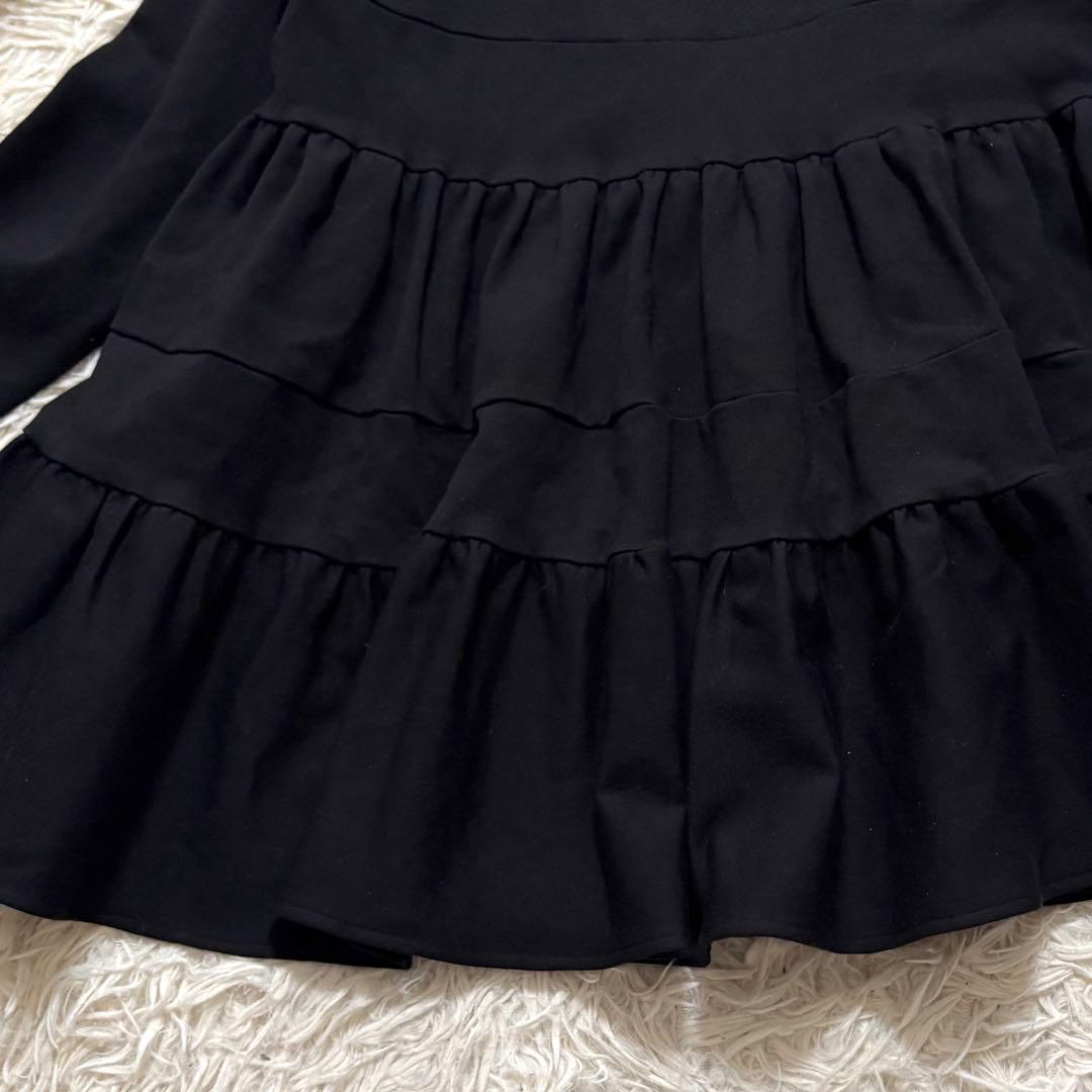 ✨美品✨ yori ヨリ　ぬくぬくヘムフリルブラウス　ティアード　黒　サイズF