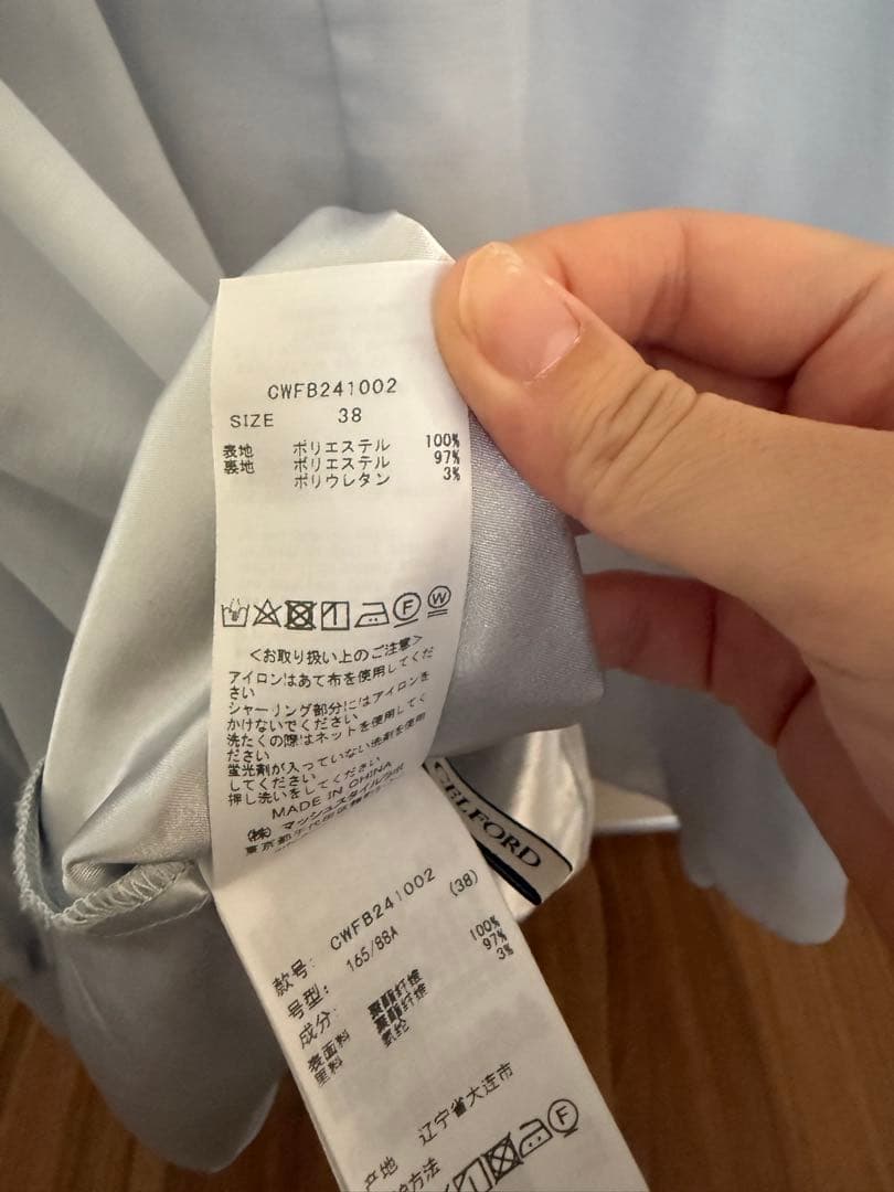 CELFORDセルフォード　ボウタイ付きシアーブラウス　サックス　38