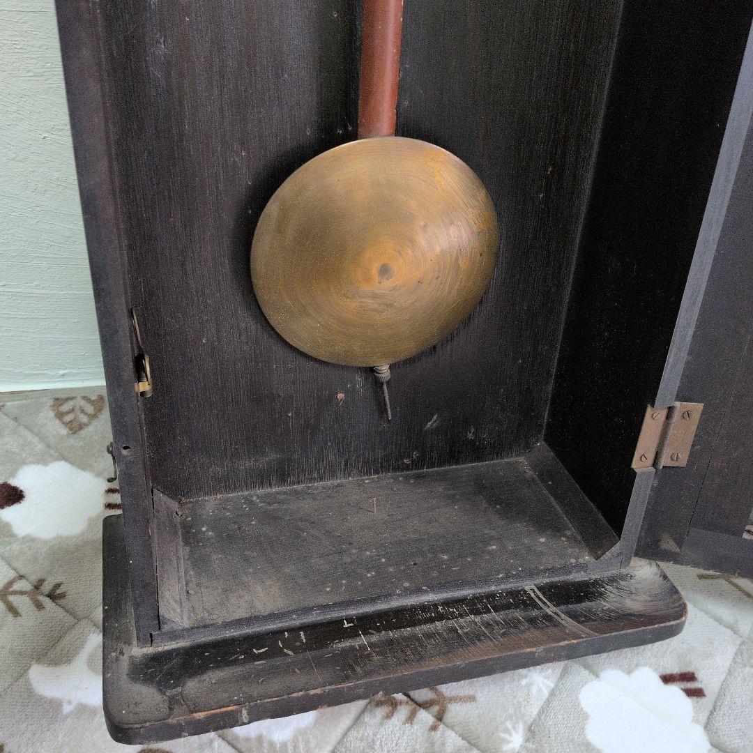 明治時計　ジャンク品　大型　振り子時計 　古時計　昭和レトロ　ゼンマイ時計