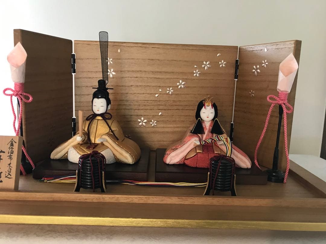 お雛様　箔一の金箔布の木目込　舞姫