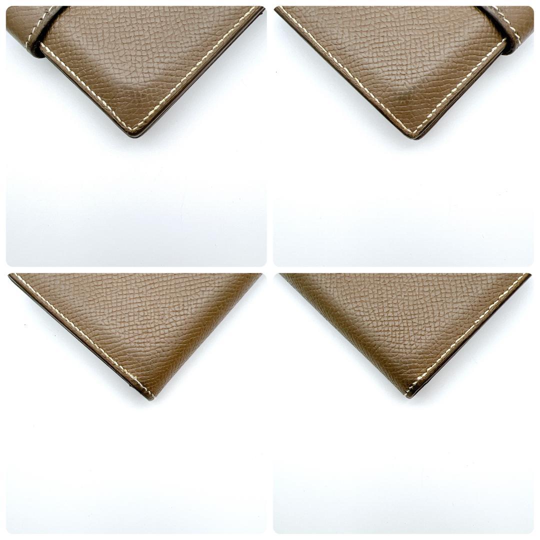 【極美品】エルメス ベアンミニ カードケース エトゥープ 名刺入れ A765