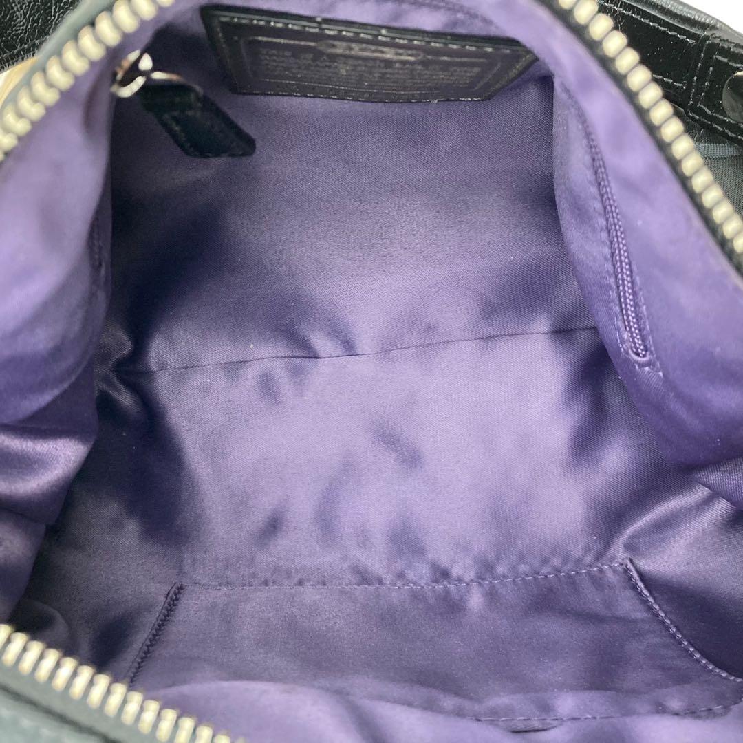 美品 コーチ ショルダーバッグ 2way ポピー キャンバス シグネチャー　黒