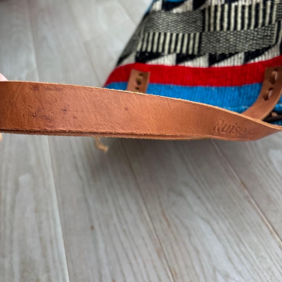 Ruise B ケニア　オリジナルバッグ幾何学模様　チャック付きサイザルバッグ