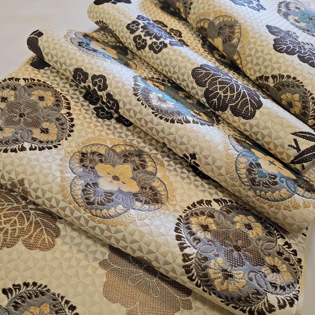 袋帯☆吉祥粋華文☆唐織☆正絹☆鱗模様☆六通☆桐文☆フォーマル