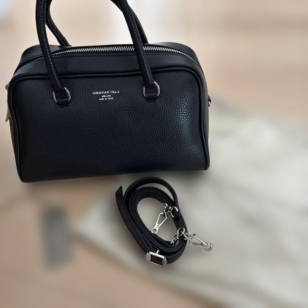 christian villa クリスチャンヴィラ ボストンバッグ ブラック
