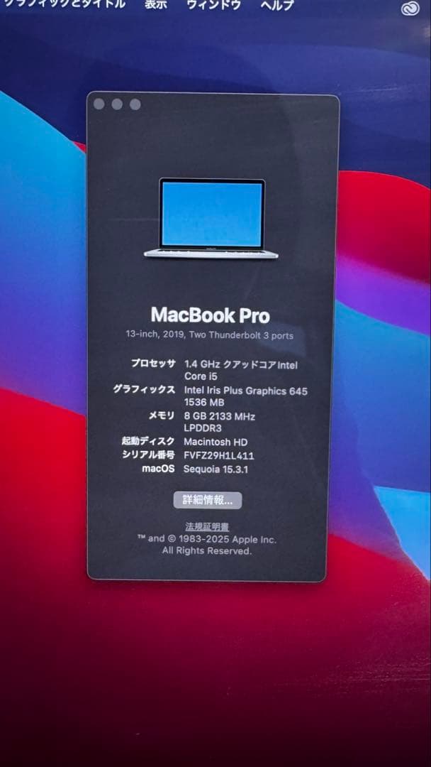 MacBook本体 macbook pro 13inch