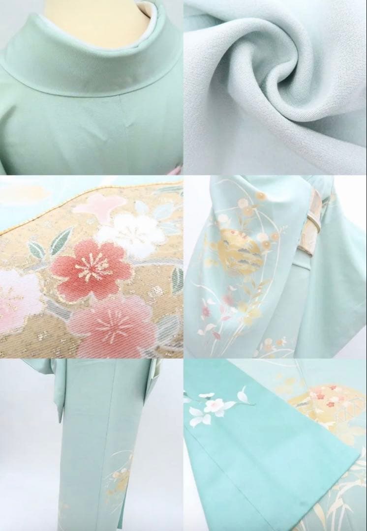 正絹 訪問着 上品 水色　卒園式 入学式 七五三 美品
