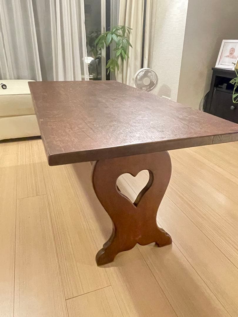 アンティーク 木製ローテーブル イギリス製 ハート脚