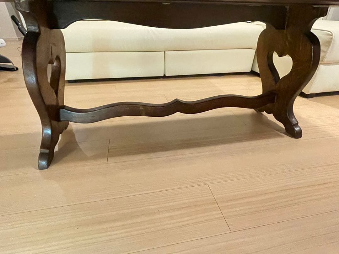 アンティーク 木製ローテーブル イギリス製 ハート脚