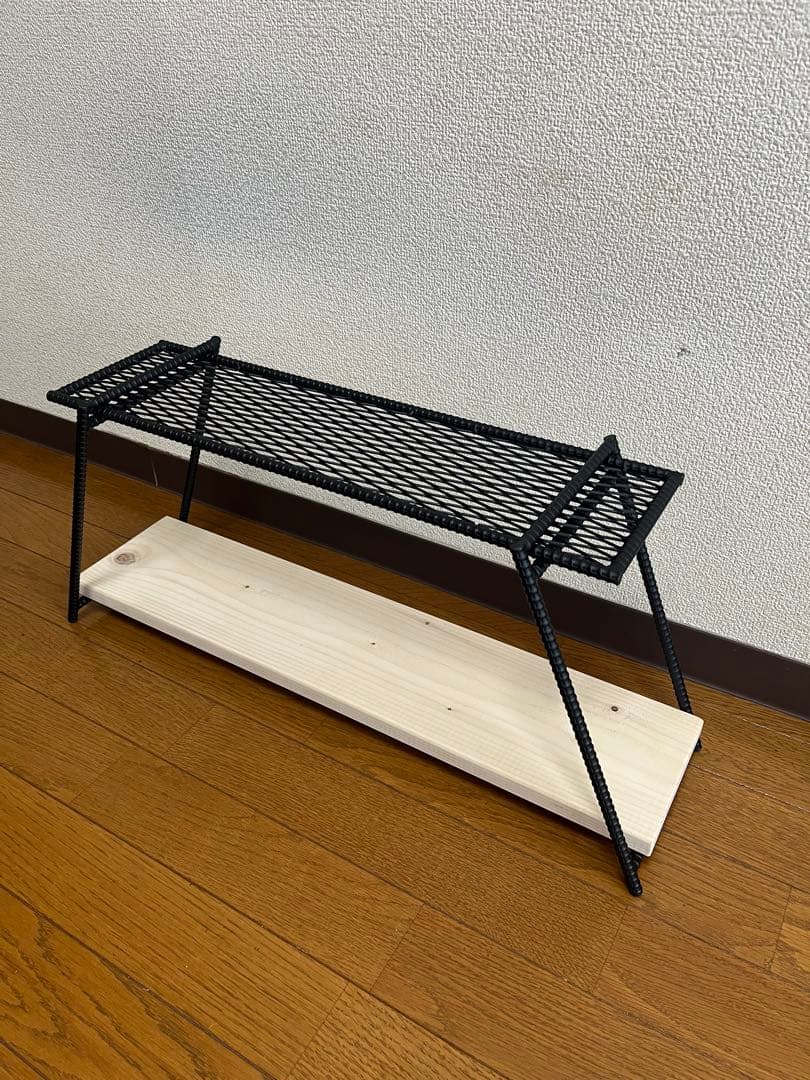 アイアン エキスパンドメタルラック　シェルフ　棚板付き　植物棚　アガベ　観葉植物