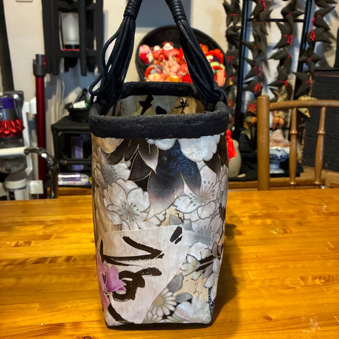 和装用バッグ 花柄 馬の絵柄 中型