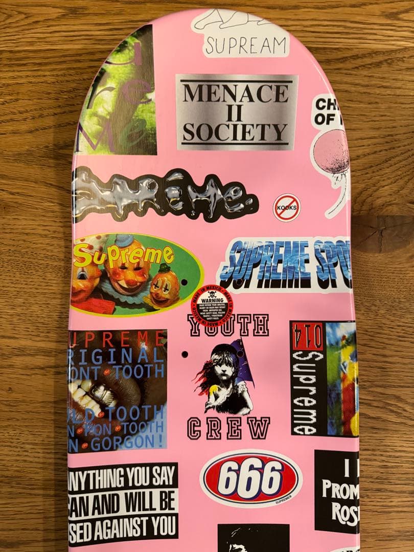 Supreme コラージュ総柄 スケートボードデッキ ピンク 正規品