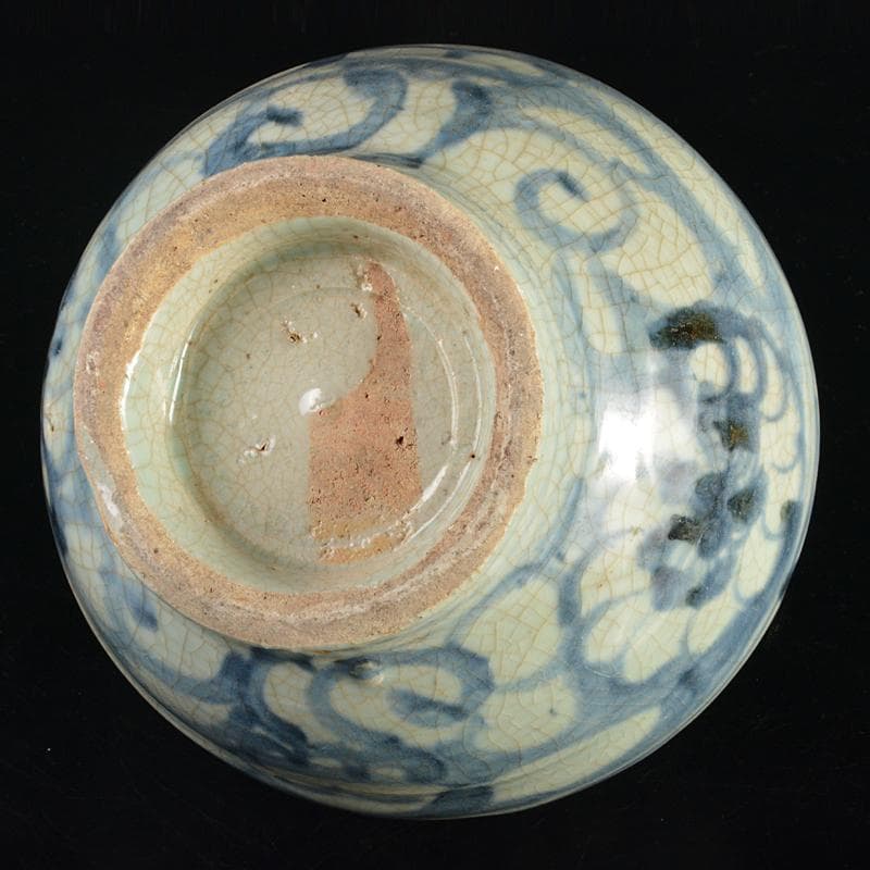 中国　呉須染付　花文　壷　D　R7052