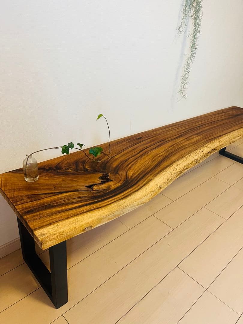 一枚板テーブル　カウンター　テレビ台　モンキーポッド　ローテーブル