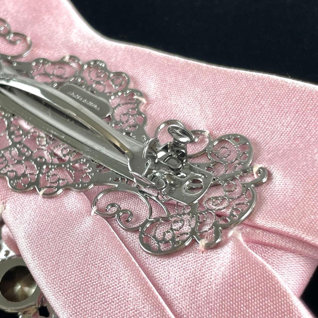 極美品✨ ドルチェアンドガッバーナ バレッタ ビジュー ○箱付き ピンク