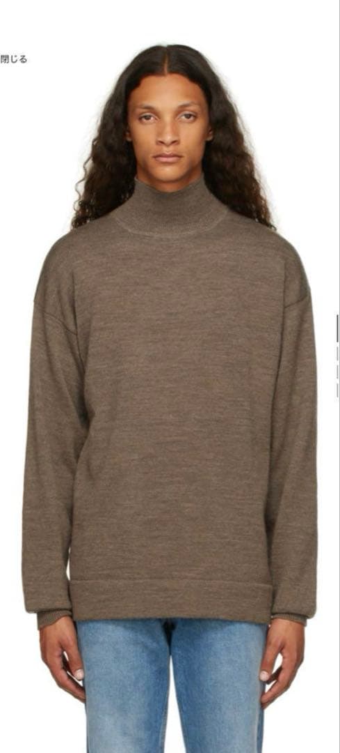 maison margiera タートルネック　ニット　エルボーパッチ