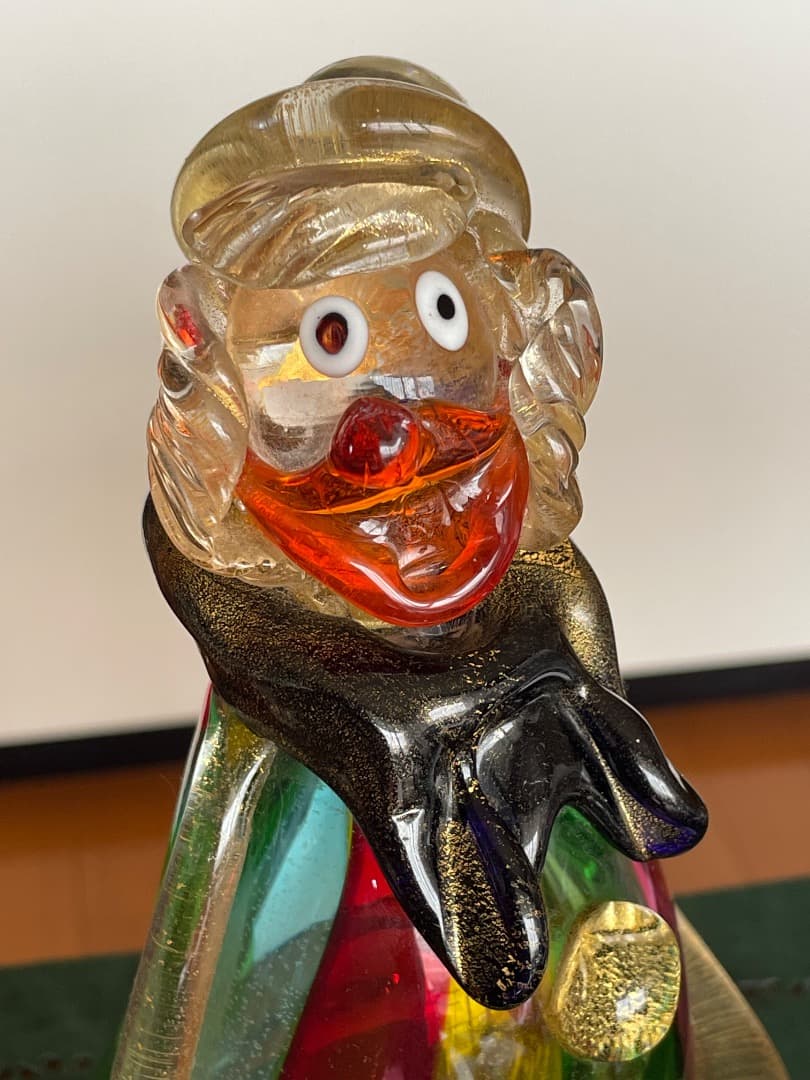 ベネチアングラス　(ムラーノガラス) ピエロ　人形