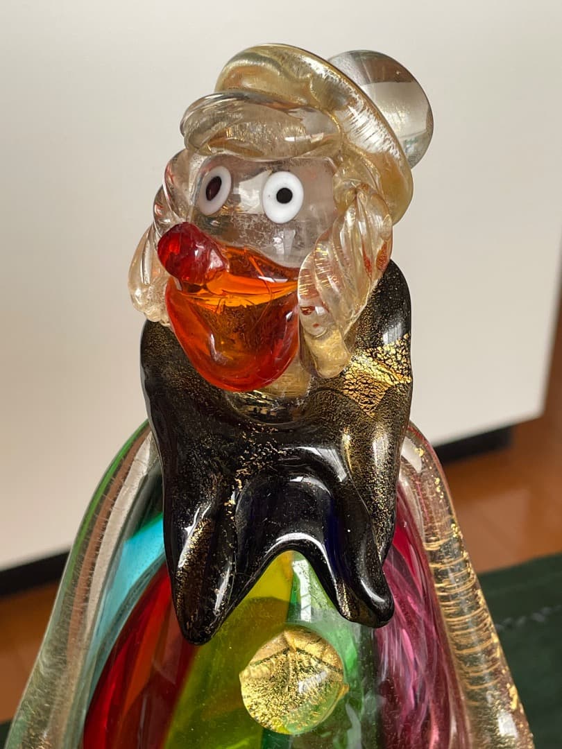 ベネチアングラス　(ムラーノガラス) ピエロ　人形