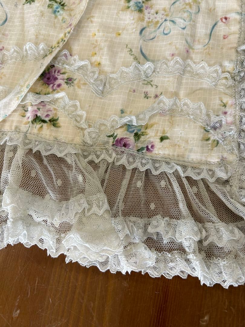 未使用さえらアキアカネ裏表リバーシブル☆レアレースフリルエプロン超可愛い素敵上品