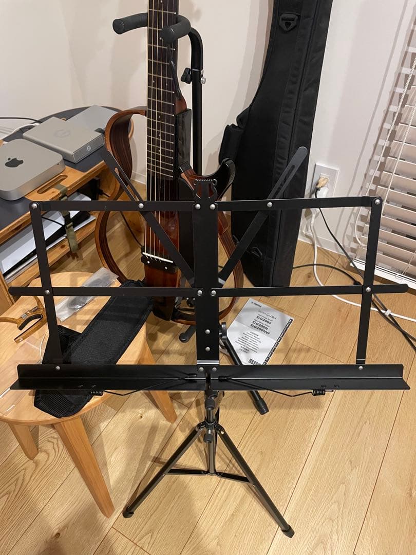 [美品] ヤマハサイレントギターSLG200S／スタンド•譜面台•ケース全セット