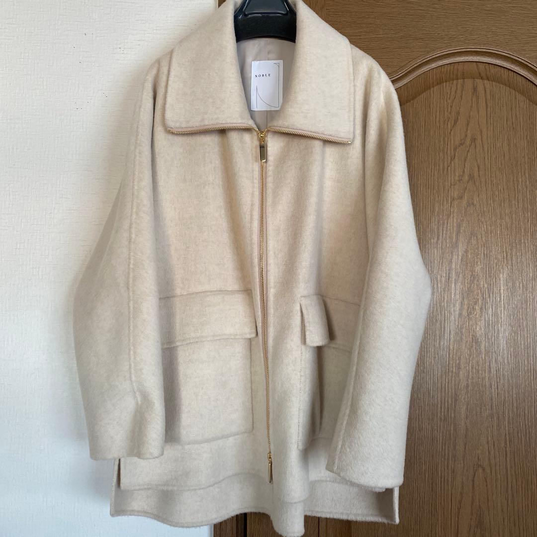 美品 Noble キャメルミックスリバージップコート 36