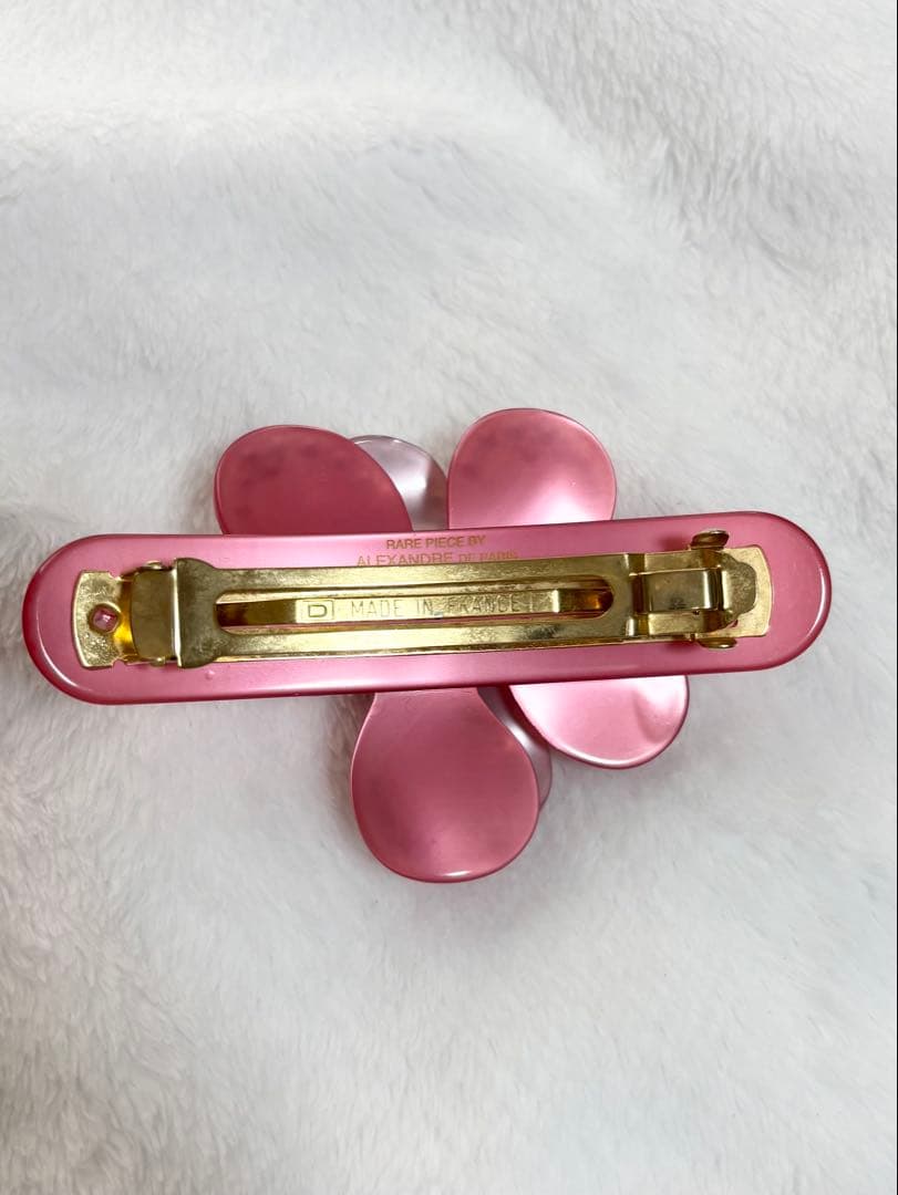 ALEXANDRE DE PARIS ピンクの花デザイン ヘアクリップ