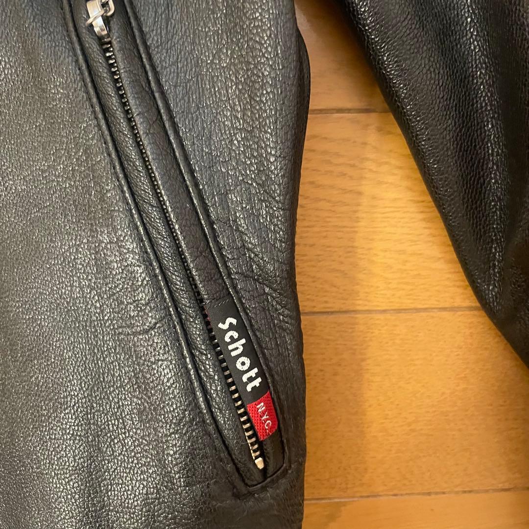 Schott シングルライダース　山羊革