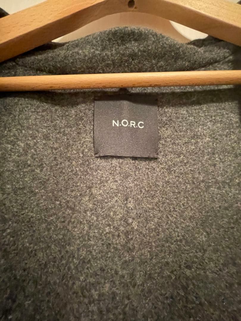 norc ノーク　ウールメルトンミドルリバーコート　チャコール