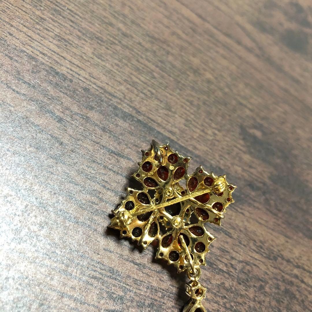 Rokuzan碌山 ガーネット オパール ブローチ 兼 ペンダント2way