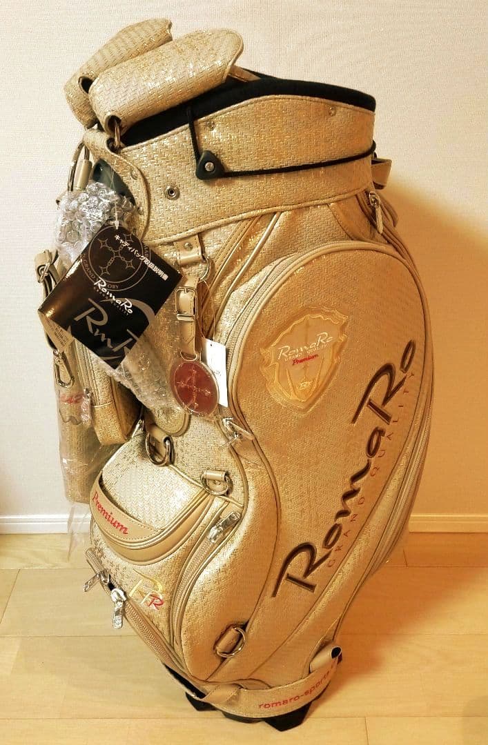 【新品　未使用】RomaRo ゴルフキャディバッグ ゴールド