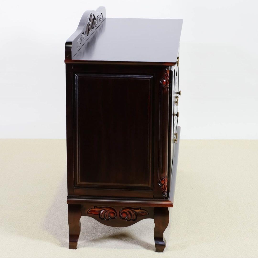 D新品 アンティーク調 キャビネット 110 リビング収納 本棚 食器棚 ボード