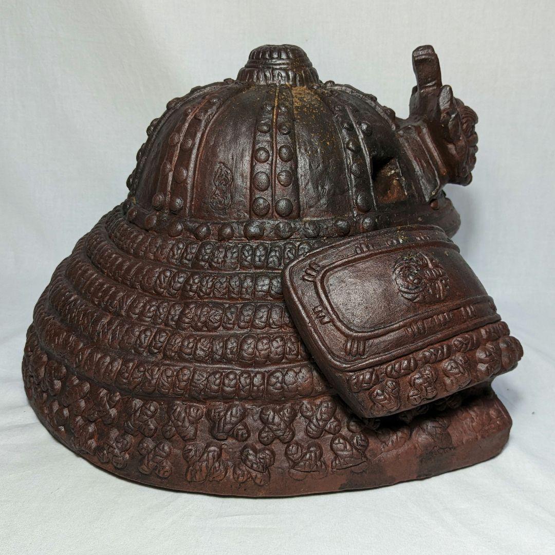 備前焼 兜 鎧武者 カブト 置物 細工物 彫刻 オブジェクト アンティーク 陶彫