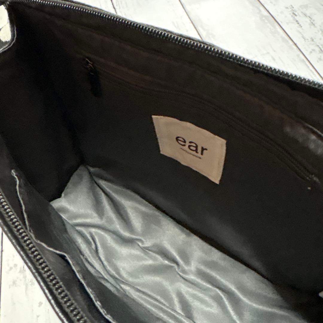 【美品】ear PAPILLONNER ワイドテープ ショルダーバッグ ブラック