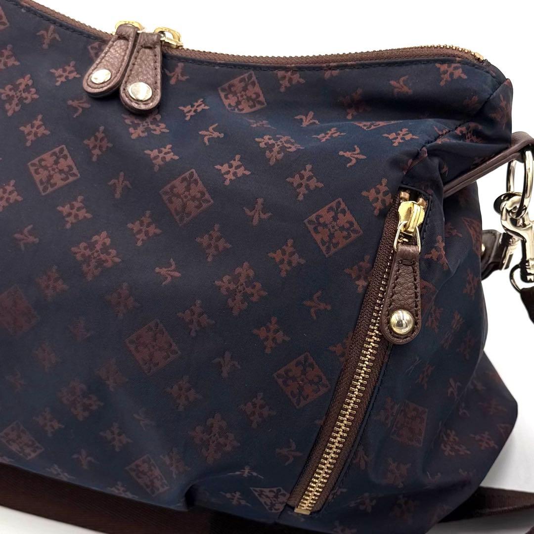 【美品】ラシット 2WAY ショルダーバッグ モノグラム ナイロン×レザー