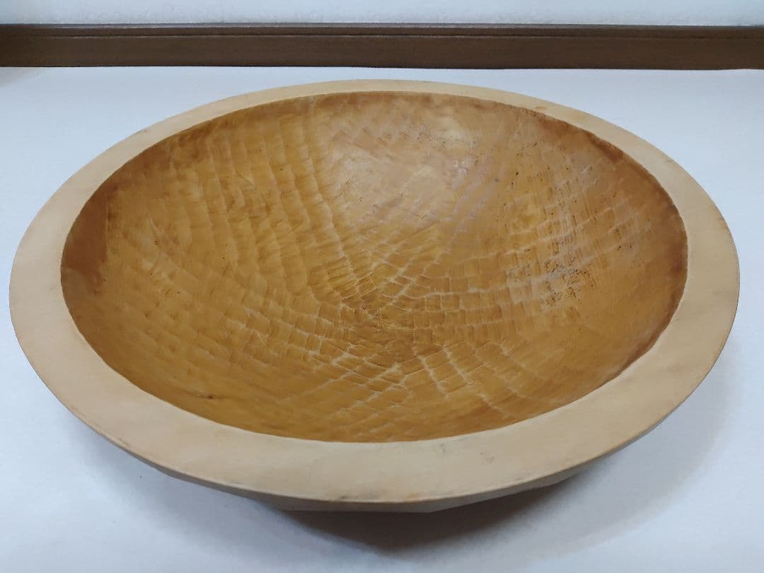 天然木 こね鉢 職人手彫り 捏ね鉢 無垢材 くり抜き 木地仕上げ 　送料無料