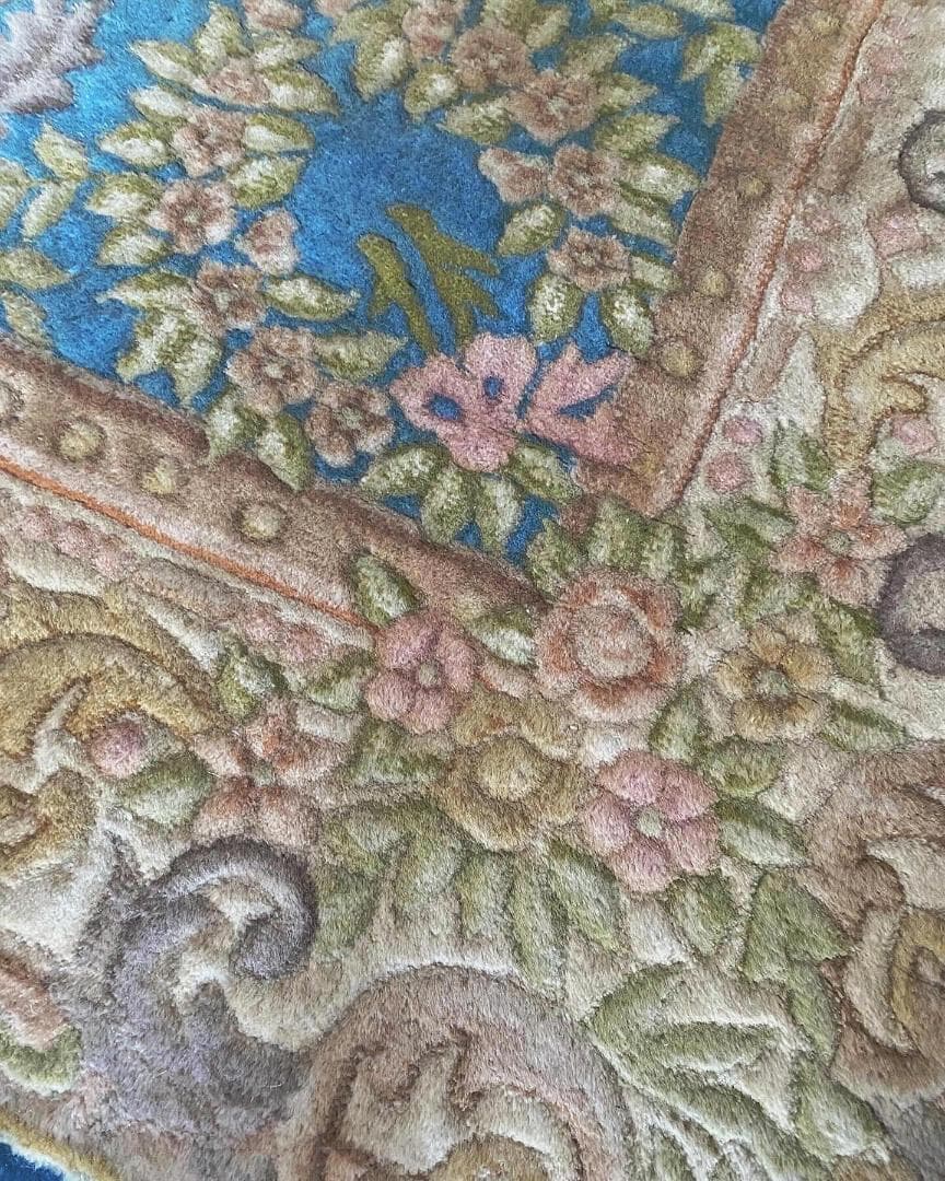 フランスアンティーク　段通　ラグ　大判