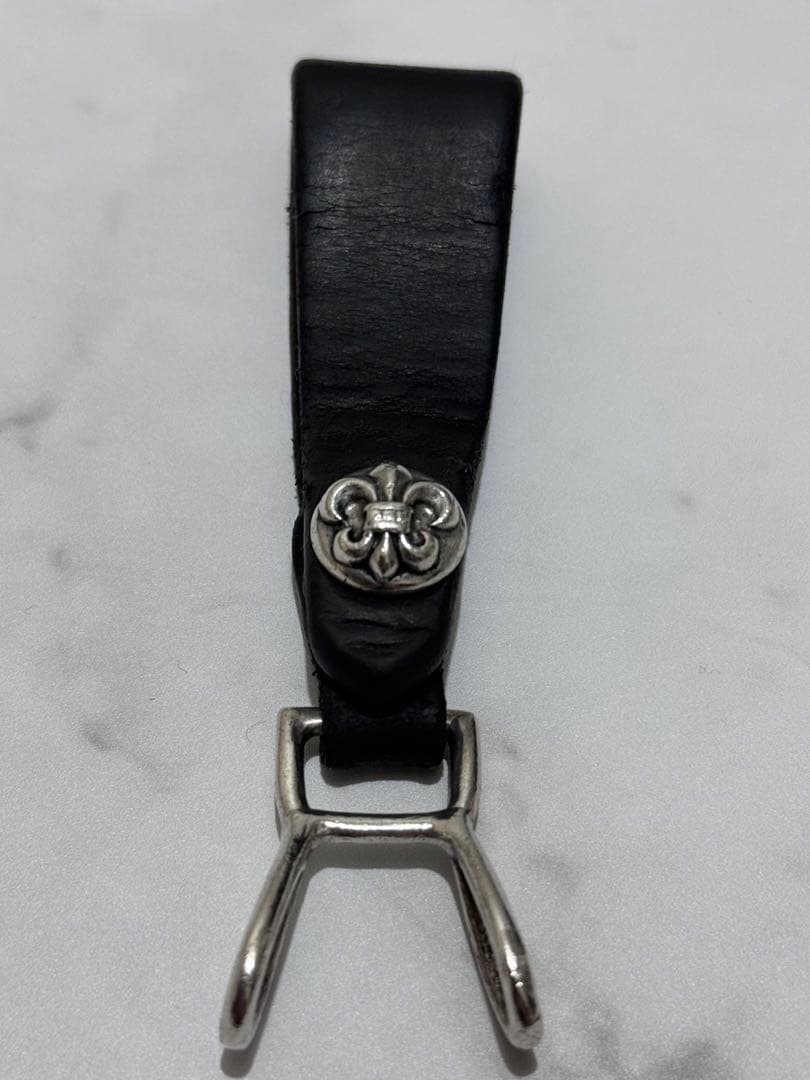 クロムハーツベルトループBSフレアボールボタンレザーベルトループ