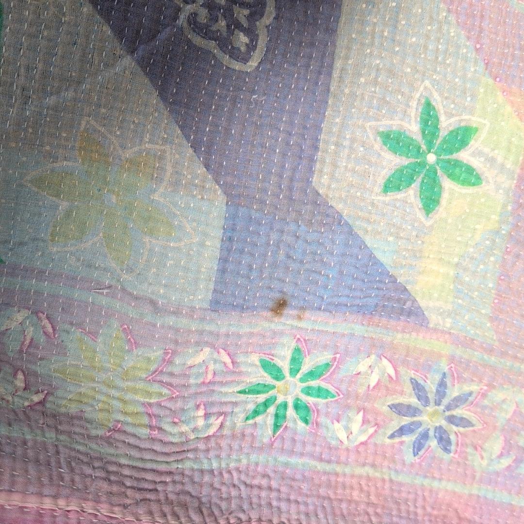 椿カメリア柄　ソファカバー 刺子 ヴィンテージカンタキルト　ラリーキルト　828