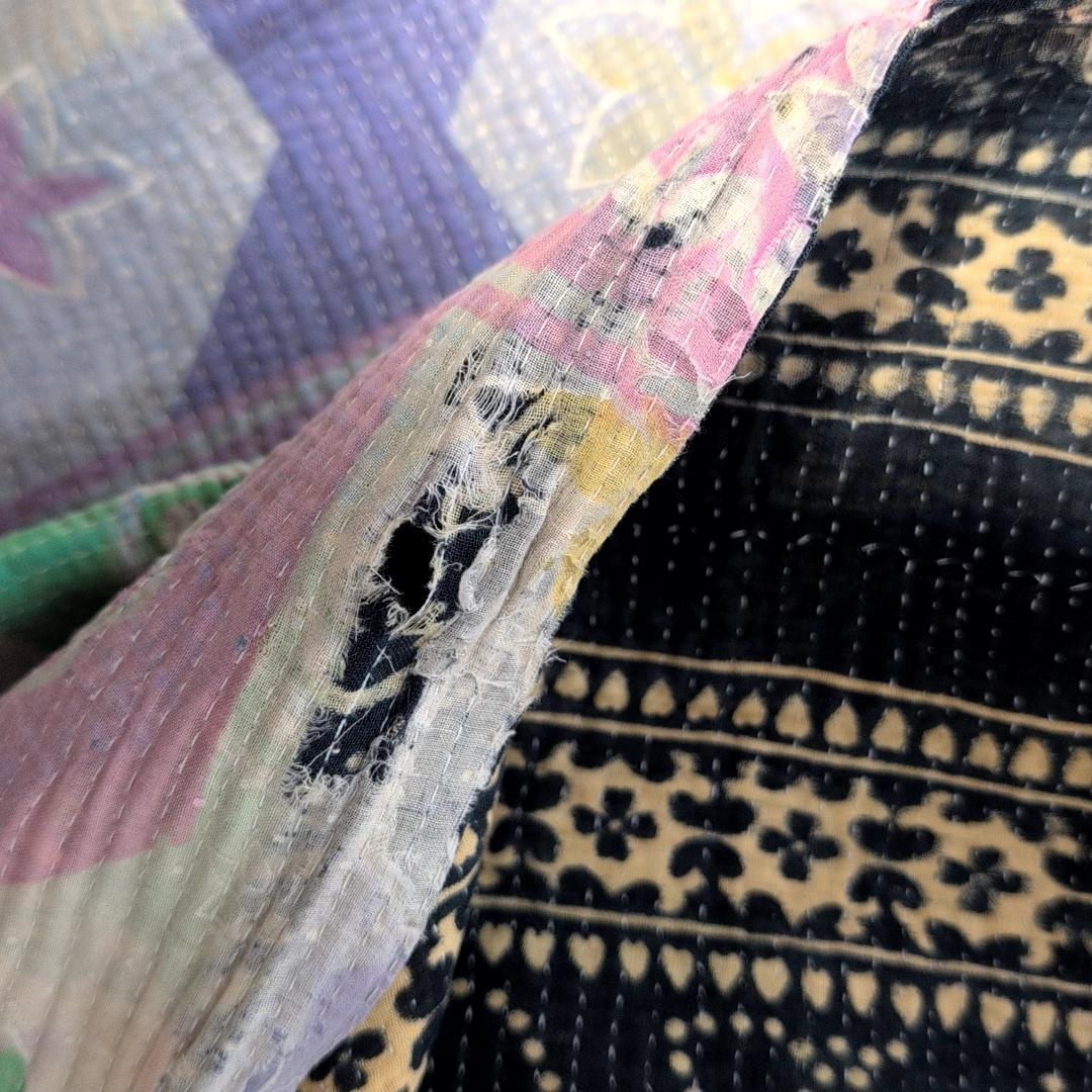 椿カメリア柄　ソファカバー 刺子 ヴィンテージカンタキルト　ラリーキルト　828