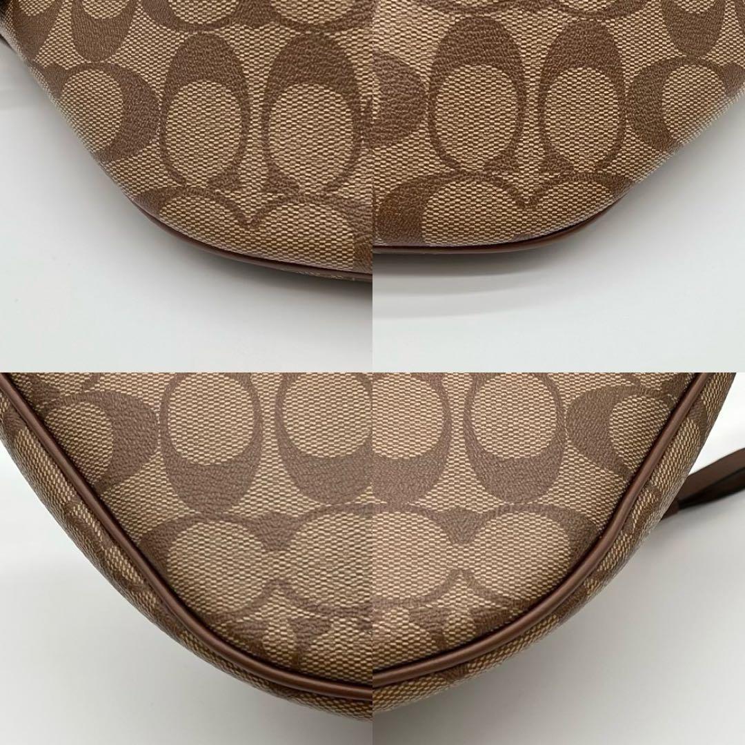 【極美品】COACH シグネチャー ウエストバッグ ボディバッグ レザー 茶色