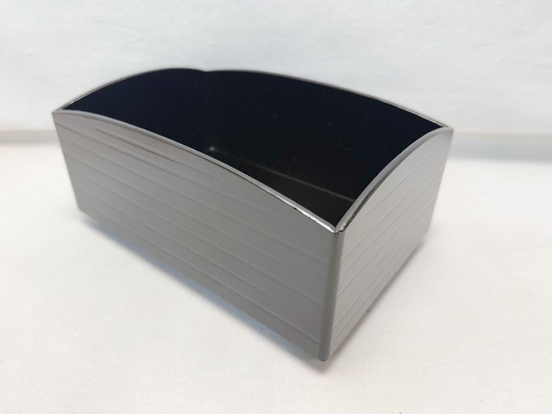 未使用 茶道具 一閑塗 櫛形 莨盆 如心斎好写し 粒足 元箱