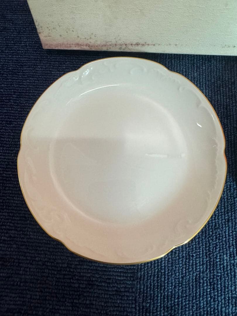 1953 大倉陶園　白磁　皿　2客　未使用