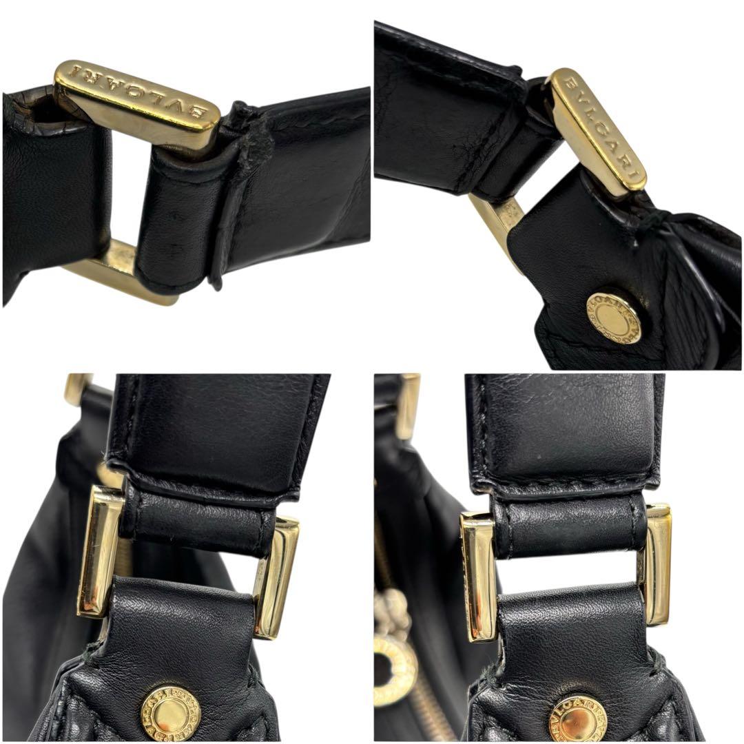 ✨極美品✨　BVLGARI コレツィオーネ　ショルダーバッグ レザー ブラック