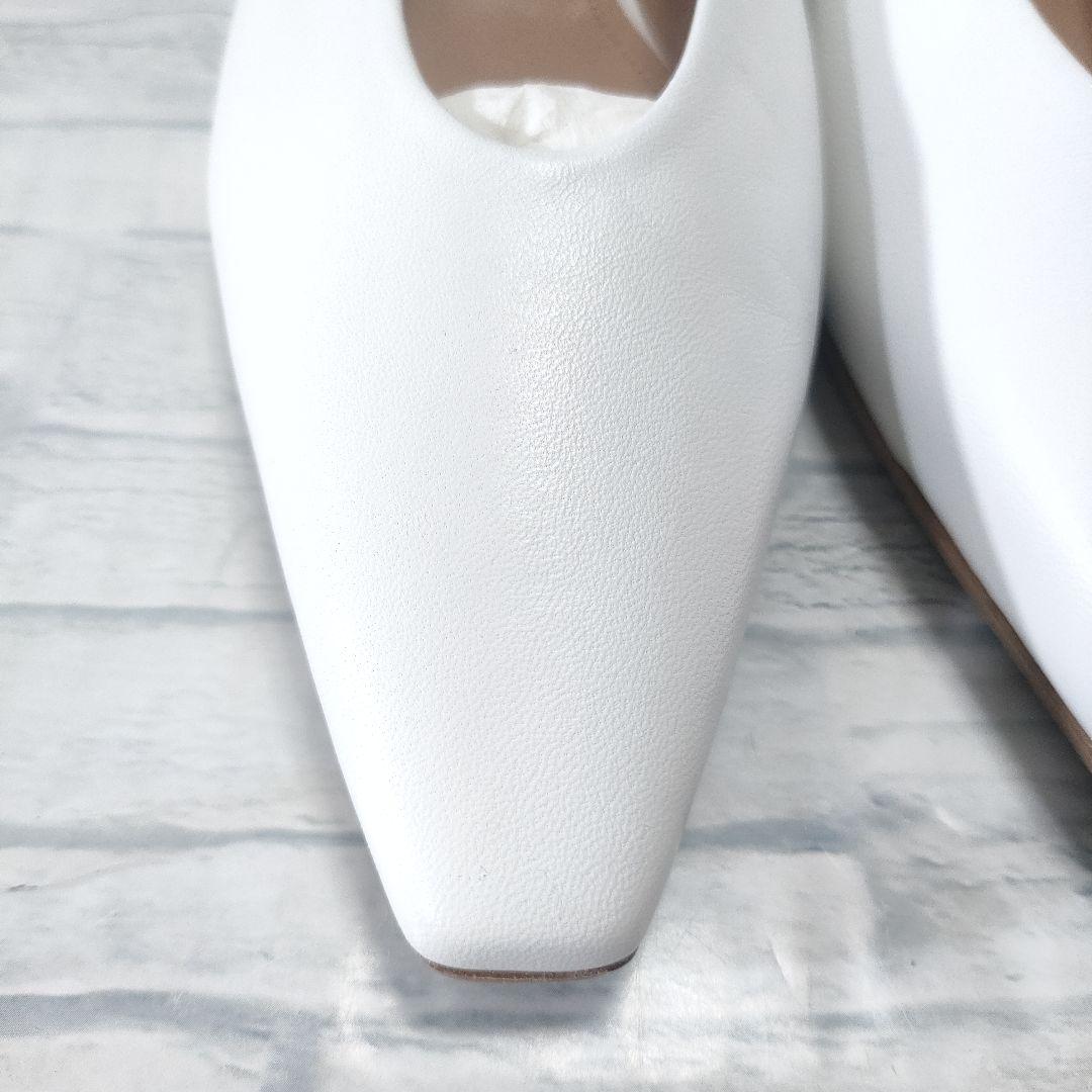 未使用品✨ペリーコ　DAMA　レザーフラットパンプス　白　38　保存袋付き