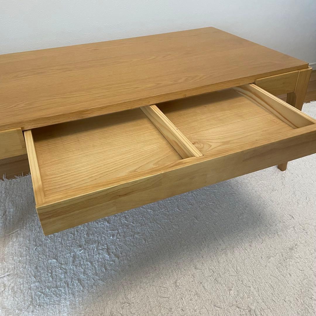 【BELLMAISON】引出し付き ローテーブル ナチュラル