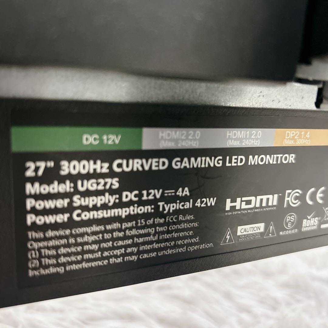 【美品】Z-EDGE UG27S 27インチ 湾曲 ゲーミング　モニター