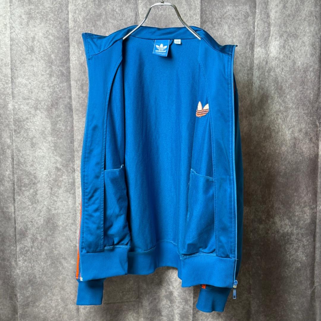 adidas アディダス トラックジャケットファイヤーバード　ブルー×オレンジL