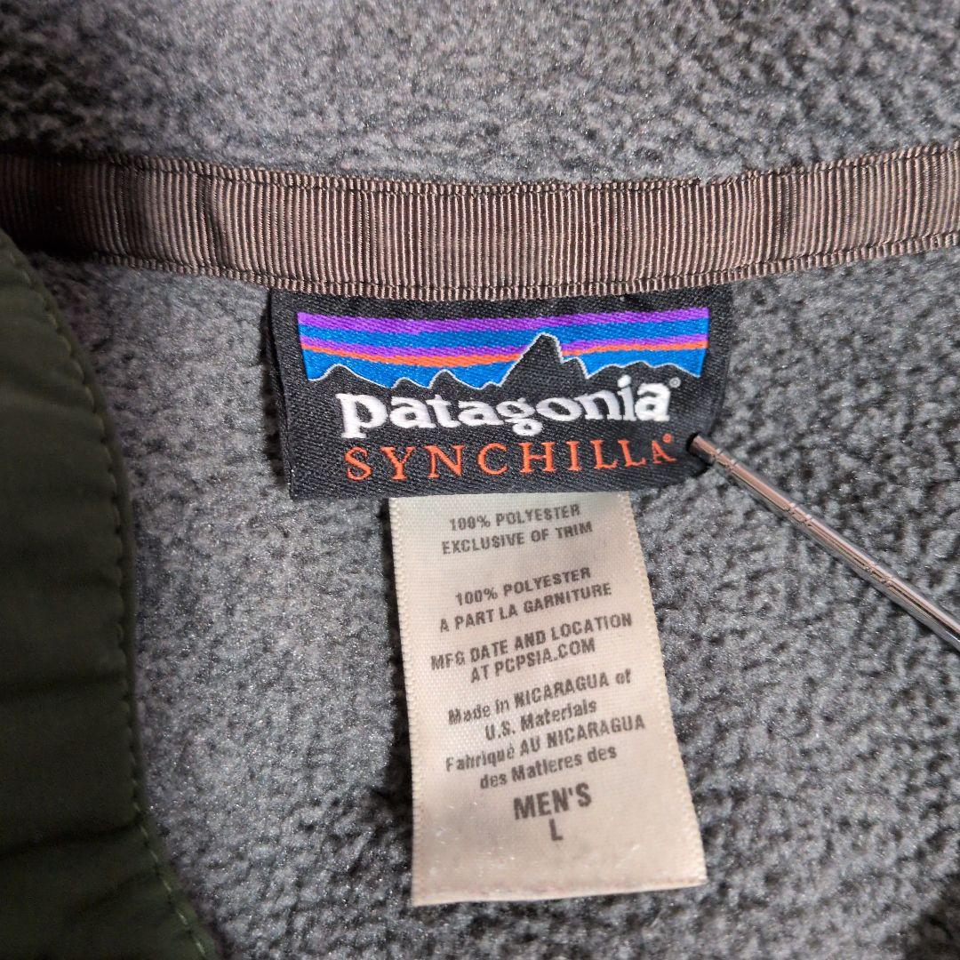 patagonia パタゴニア　ハーフボタンフリース　シンチラ　ワンポイントロゴ