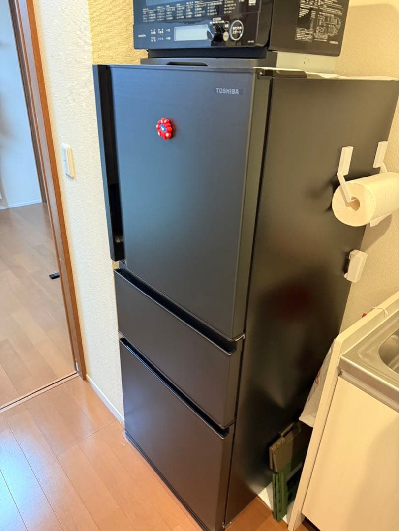 TOSHIBA 3ドア冷蔵庫 ブラック