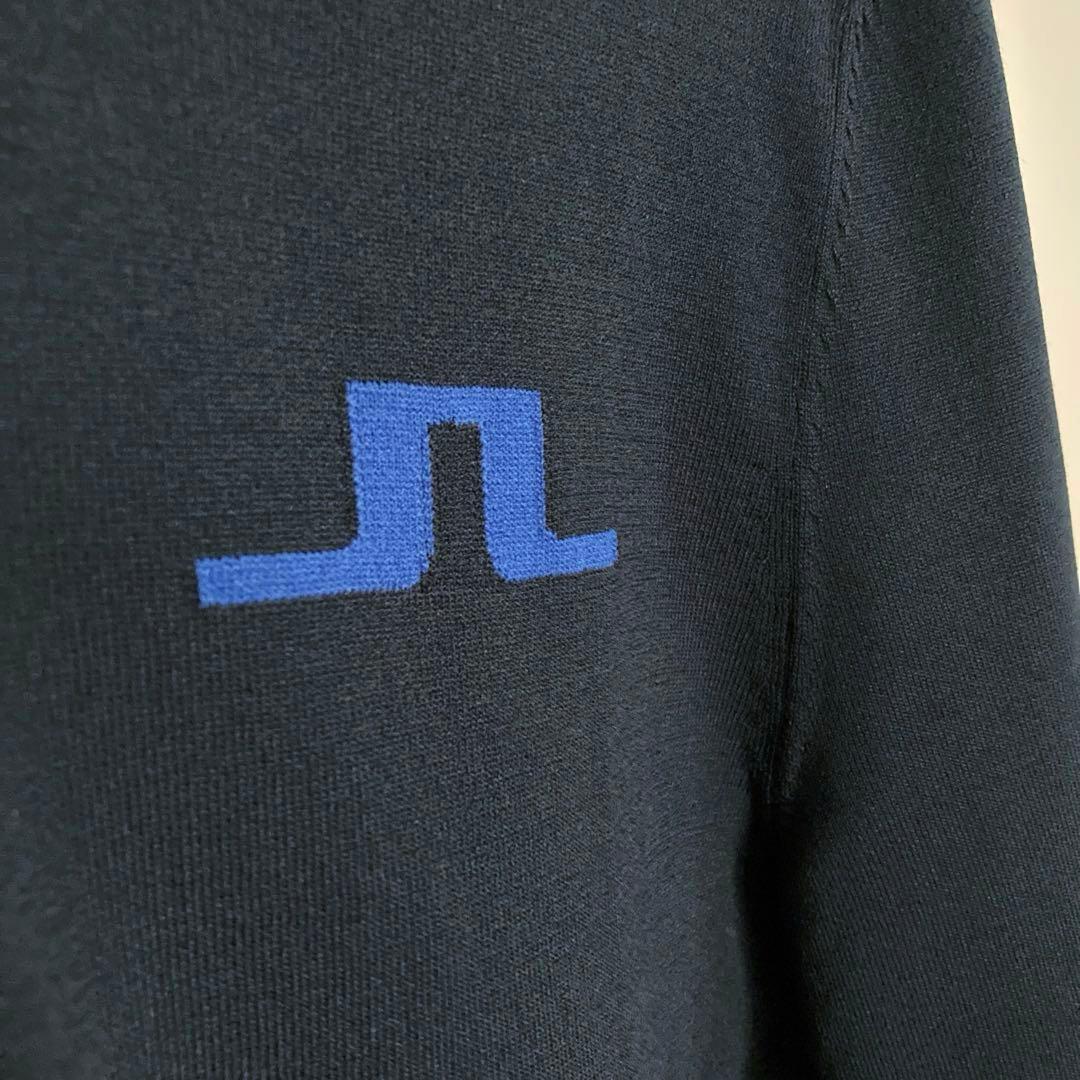 新品J. LINDEBERG メンズゴルフセーター JLロゴ ネイビー S 軽量